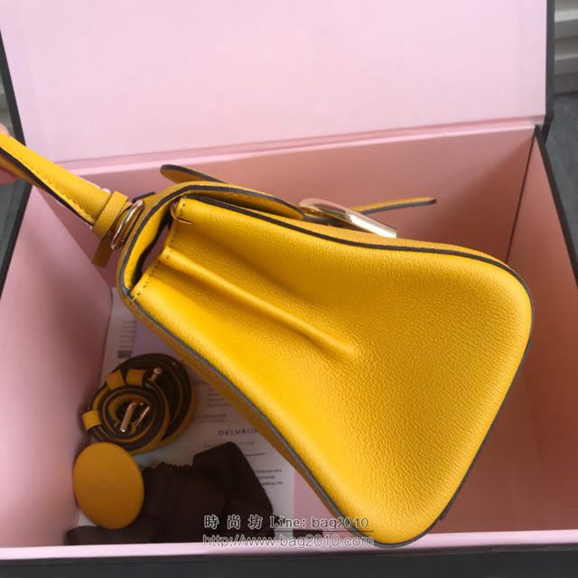 DELVAUX女包 2019春夏最新色 專櫃原廠皮 德爾沃女手提包 DV0020太陽黃 小號Delvaux單肩包  fcs1143